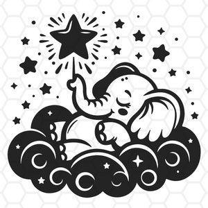 Cute elephant svg, elephant cut files, elephant clipart, elephant silhouette, elephant png, Elephant cut files for cricut & silhouette