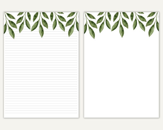 Letter Paper, Printable Note Paper, Letter Writing Set, Writing