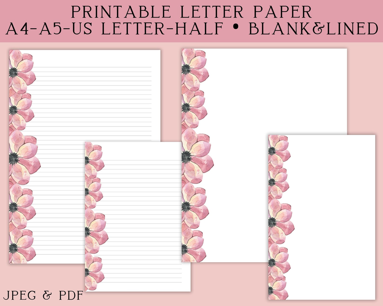 Writing Paper Printable, Line Sheet, to Do List, Letter Writing Set ...