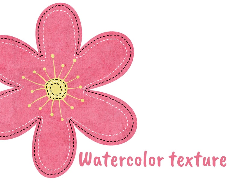 Flower Clipart Set Printable Scrapbook Flowers Pink Flower - Etsy