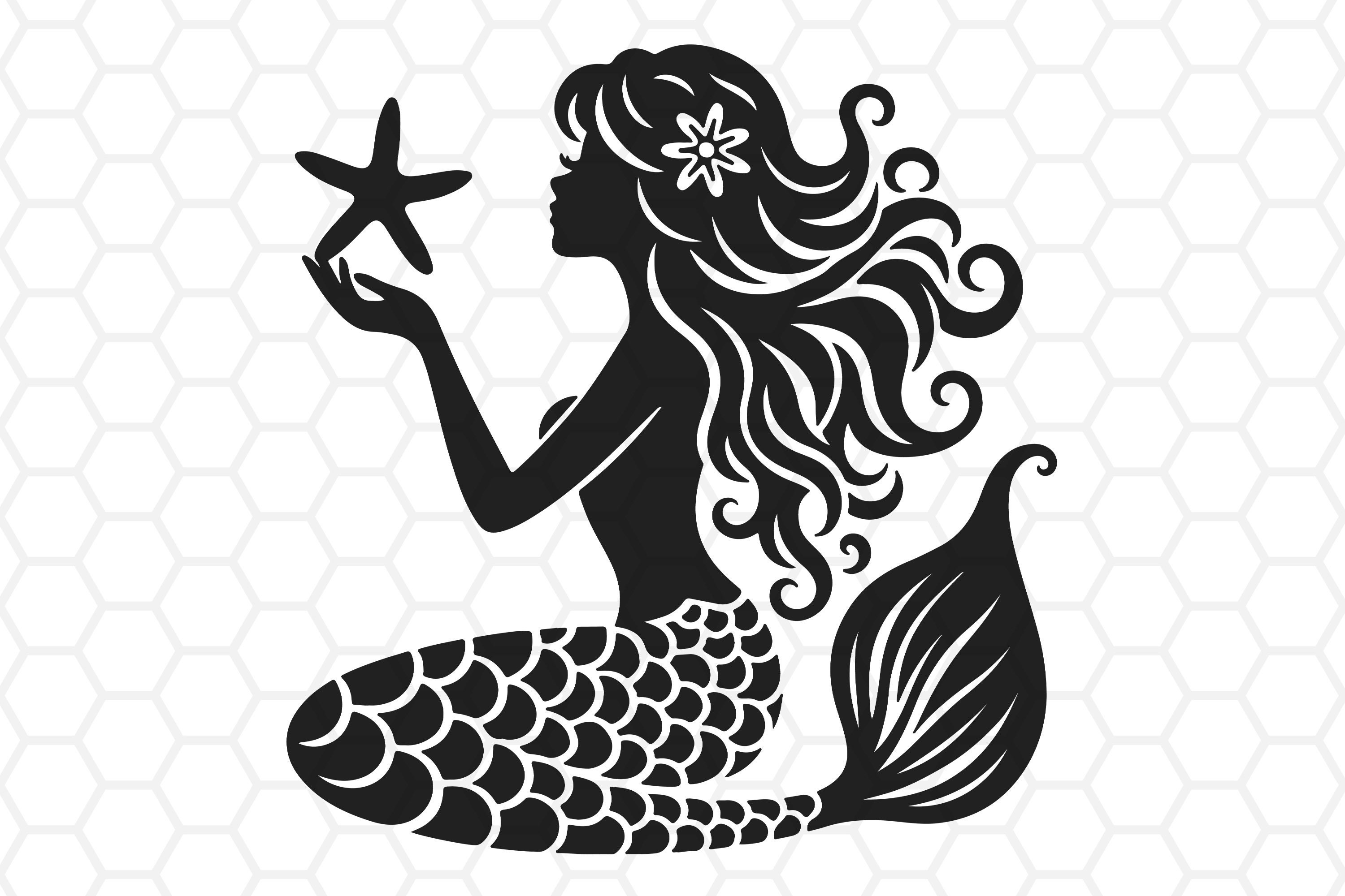 Mermaid svg, mermaid cut files, mermaid clipart, mermaid silhouette, mermaid png, Mermaid cut files for cricut & silhouette