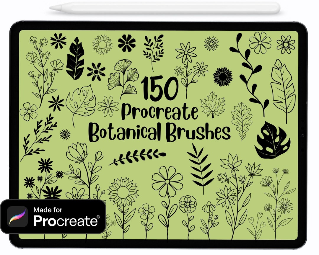 150 Botanical Procreate Brushes: Floral & Foliage Stamps (digital ...