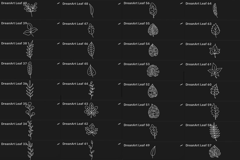 100 Leaf Procreate Brushes: Botanical Stamp Brush Set (digital Download ...