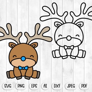 Christmas reindeer svg, reindeer svg, christmas svg, reindeer face svg, cute reindeer svg, reindeer svg file, deer svg, deer head svg