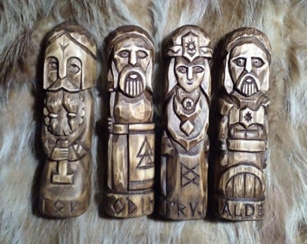 Beautiful wooden calm goddesslove animals space , thor hammer, freyja statue, price for one