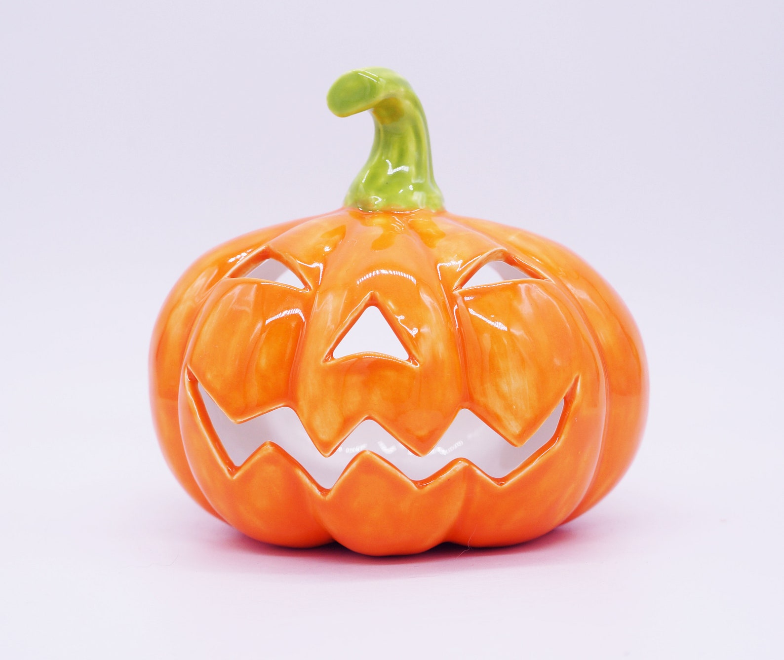 Large Outside Halloween Ceramic Pumpkins Halloween Lawn Etsy