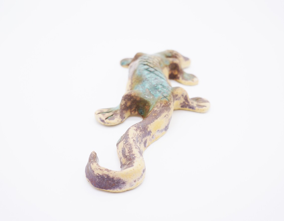 Ceramic pottery lizard sculpture Lizard Figurine Reptile Etsy