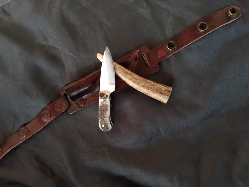 Handmade 4'' Wrist knife Stag horn handled High Etsy