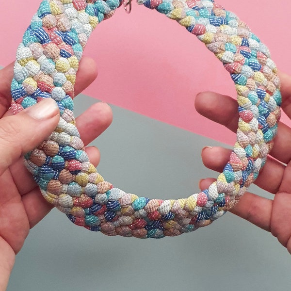 Eye-catching Oversized Bib Necklace | Multicolor Statement Piece, Lightweight