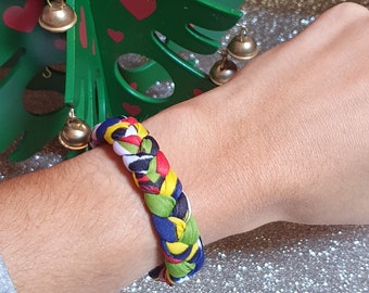 Bracelet en corde textile noué coloré, bracelet tissé à la main en textile Statement, bijoux en corde en tissu Boho, bracelet extensible multibrin coloré