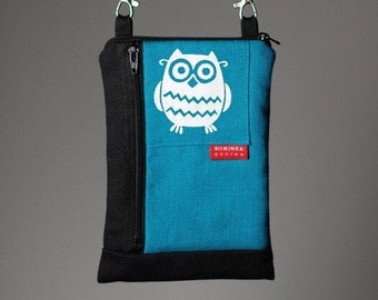 Riiminka Sini -Mobile Phone Bag, Turquoise, Mobile Phone Pouch, Mobile Phone Shoulder Bag, Passport Bag