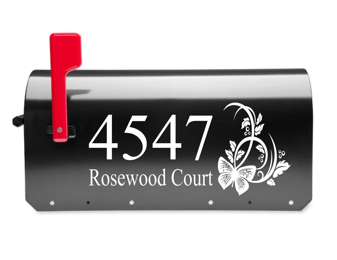 Custom Personalized Mailbox Vinyl Decal With Butterflies Etsy