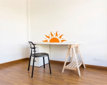 Half Sun Wall Removable Decal - Nursery Decor, Kids Room Wall Art