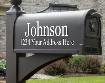 Custom Mailbox Vinyl Decal With Last Name