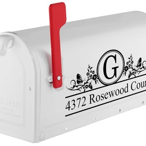 Custom Personalized Monogram Mailbox Vinyl Decal With Butterflies