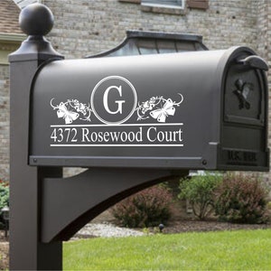 Custom Personalized Monogram Mailbox Vinyl Decal With Butterflies
