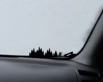 Easter Egg Bigfoot Chasing SUV Vinyl Decal For Jeeps
