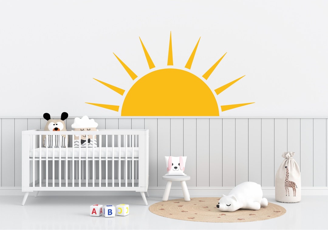 Half Sun Wall Removable Decal - Nursery Decor, Kids Room Wall Art, - Etsy