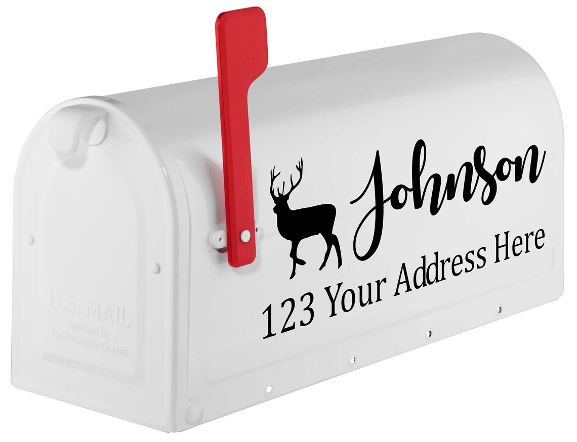 Custom Deer Mailbox Vinyl Decal Etsy