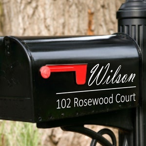 Custom Mailbox Vinyl Decal With Last Name