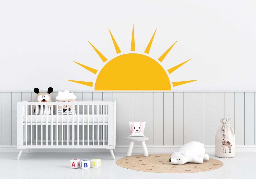 Half Sun Wall Removable Decal Nursery Decor Kids Room Wall Etsy