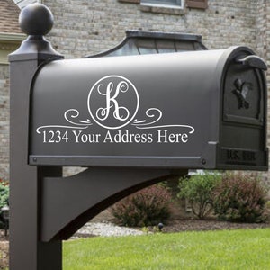 Custom Monogram Mailbox Vinyl Decal - Custom Monogram Mailbox Vinyl Decal - Mailbox Lettering - mailbox sticker - mailbox address