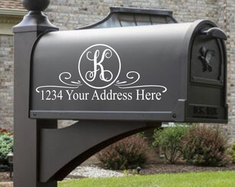 Custom Monogram Mailbox Vinyl Decal - Custom Monogram Mailbox Vinyl Decal - Mailbox Lettering - mailbox sticker - mailbox address