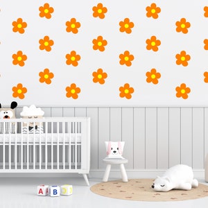 Daisy Wall Decals- Removable Flower Wall Stickers, Kids Bedroom Wall Art, Daisy Peel and Stick Decals, Nursery Decor