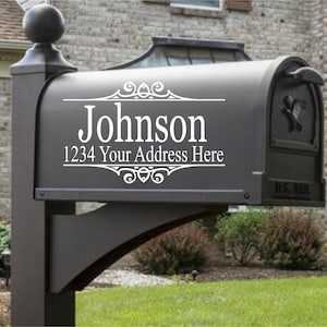 Custom Mailbox Vinyl Decal With Last Name