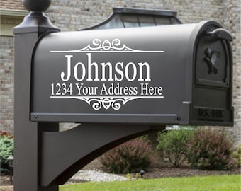 Custom Mailbox Vinyl Decal With Last Name