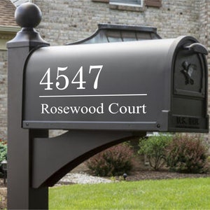 Custom personalized Mailbox Vinyl Decal With House Number And Street Name