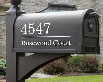 Custom personalized Mailbox Vinyl Decal With House Number And Street Name