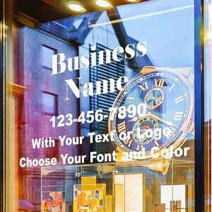 Custom Business Sign Decal / Company Logo / Business Door Decal / Store Front Lettering / Rated For 6 Years Outdoor Life