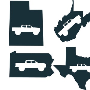 State Decal - Your State with Pickup, Cut Out