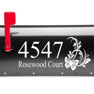 Custom, Personalized, Mailbox Vinyl Decal With Butterflies