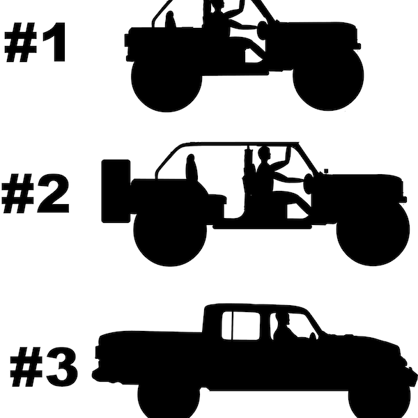 Set of 6 Easter Egg SUV Vinyl Decals For Jeeps