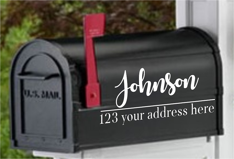 Custom Mailbox Vinyl Decal, Set of Custom Mailbox Name and Street ...