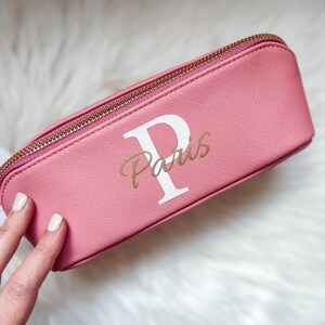 Personalised Make up Bag | Open Mini Flat Accessory Case | Custom Cosmetic Bag | Faux Leather Bag | Ideal for Travel | Gift for her