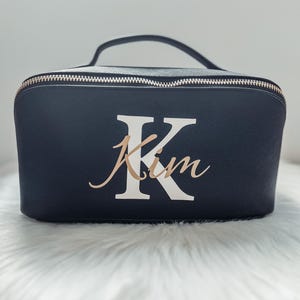 Personalised Make up Bag | Open Flat Accessory Case | Custom Cosmetic Bag | Faux Leather Bag | Ideal for Travel | Gift Idea | Gift for her