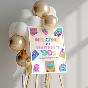 90s Bachelorette Party Welcome Sign 90s Bachelorette Decorations, Bach to the 90s Signs, 90s Bachelorette Decor, 90s Theme Hen Party BRITNEY