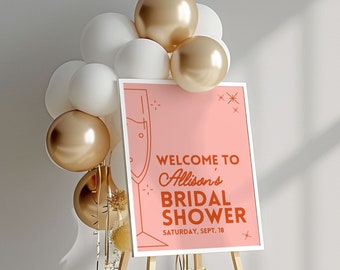 Bridal Brunch Welcome Sign Bridal Brunch Poster, Bubbles and Brunch Welcome Bridal Sign, Bridal Shower Champagne Bridal Brunch Shower, CORA