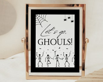Halloween Bachelorette Party Sign Decorations for Spooky Bride or Die Hen Party, Scary Til Death Do Us Party Decor, Let's Go Ghouls, RAVEN