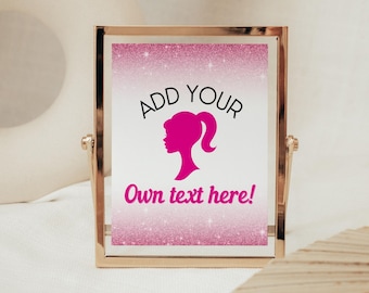 Decorações de festa de despedida de solteira com glitter rosa quente, sinais de decoração de festa Let's Go Bach para mesa, festa de despedida de solteira, tema de boneca feminina Malibu brilhante BRITT