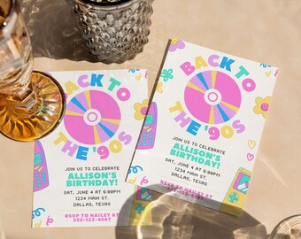 Retro 90s Birthday Invitation, 90s Theme Birthday Party 90s Era Birthday Colorful Made in 90s Birthday Party 1990s Birthday Invite 90s HALLE