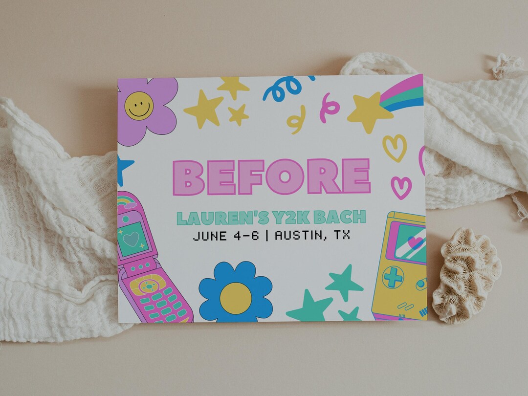 Y2K Bachelorette Party Photo Booth Before & After Sign, Photo Prop Mug