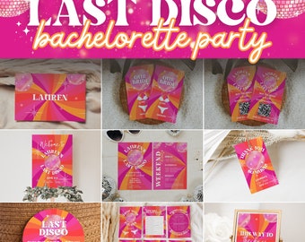 Last Disco Bachelorette Party Bundle, Disco Ball Bachelorette Party Disco Decorations, 70s Bachelorette Last Disco Hen Party Disco Bach SARA