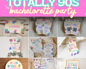 Bach to the 90s Bachelorette Party Bundle of Retro Customizable Templates for a Nostalgic Throwback 1990s or Y2K 2000s Hen Party, BRITNEY