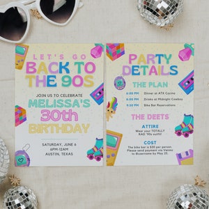Back to the 90s Birthday Invitation Template for a Totally Rad or Retro 30th Bday Party, Throwback & Nostalgic 1990s Theme Invite, BRITNEY