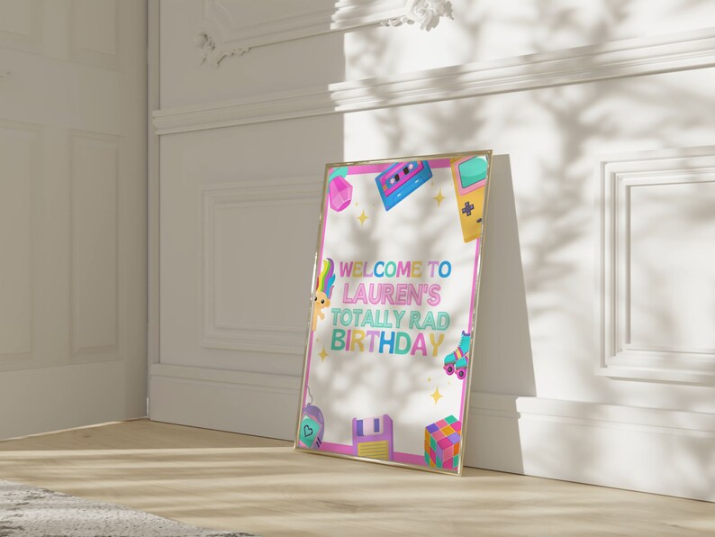 90s Birthday Party Welcome Sign Template for Retro Back to the 1990s ...
