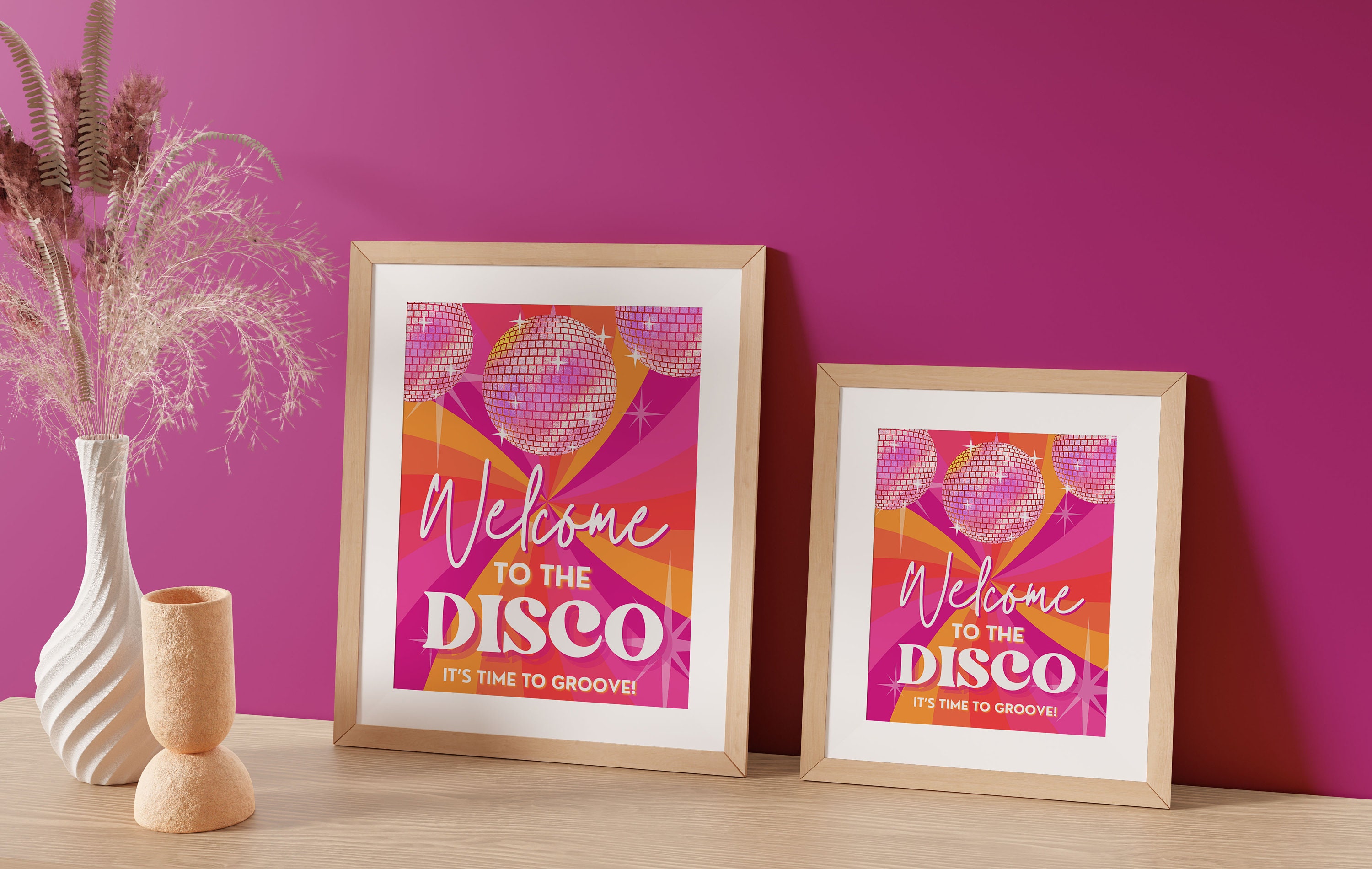 Disco Welcome Sign, 70s Welcome Sign Disco Party Sign, Disco Birthday ...